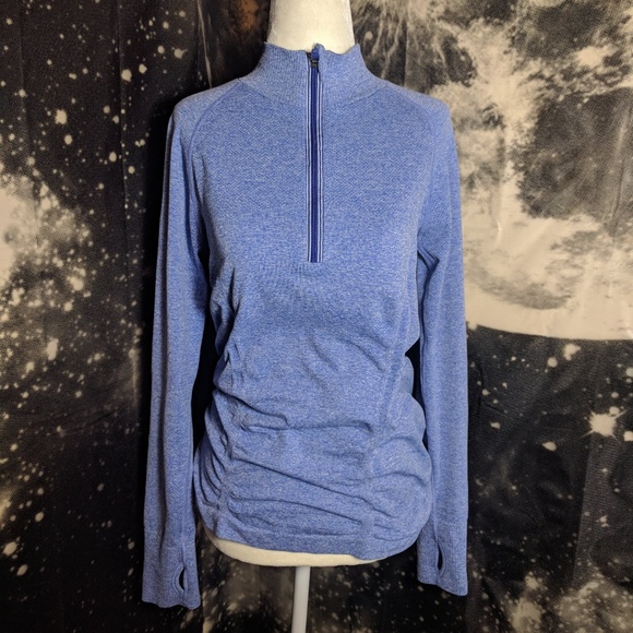 Athleta Tops - Athleta Fast Track Half Zip Heather Blue